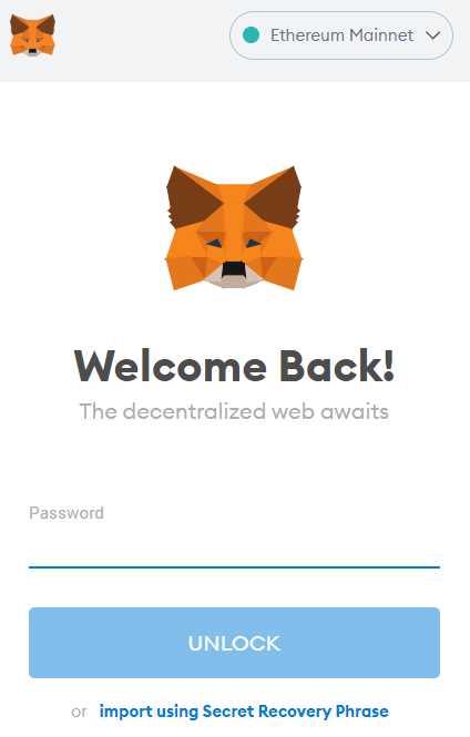 Importing an existing wallet to MetaMask