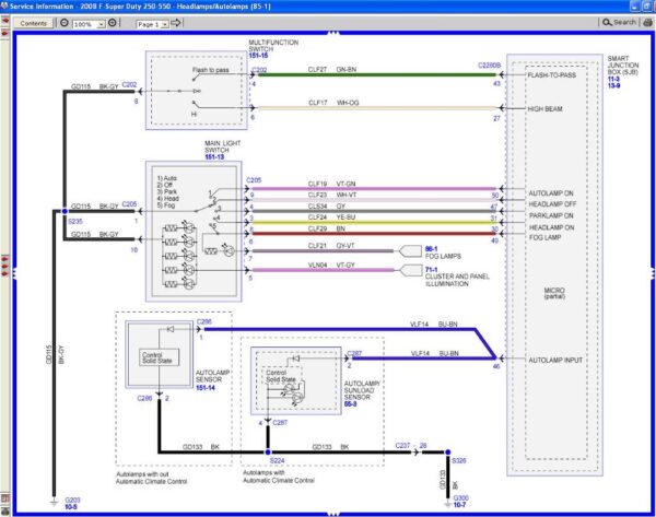 Schematic Ford Headlight Switch Wiring Diagram