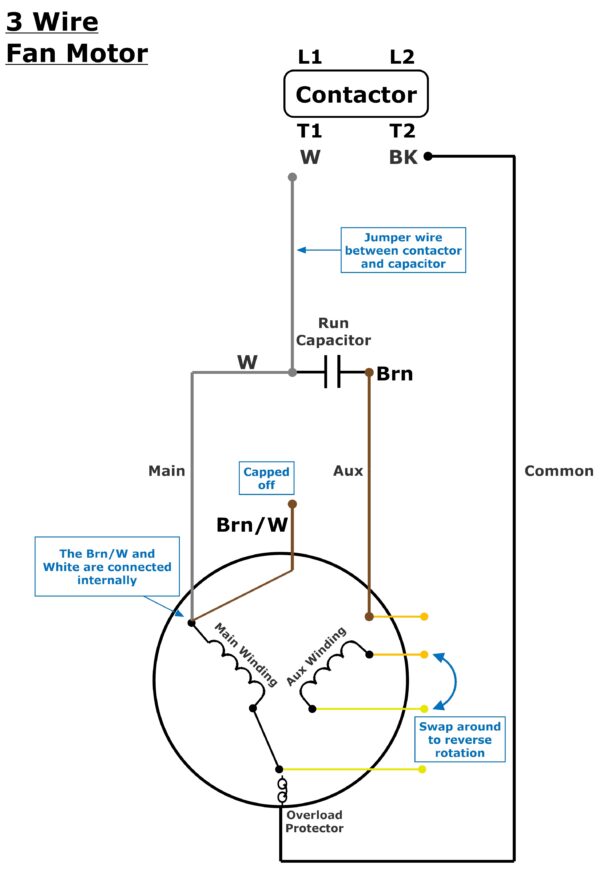 3 Wire Condenser Fan Motor Wiring Diagram