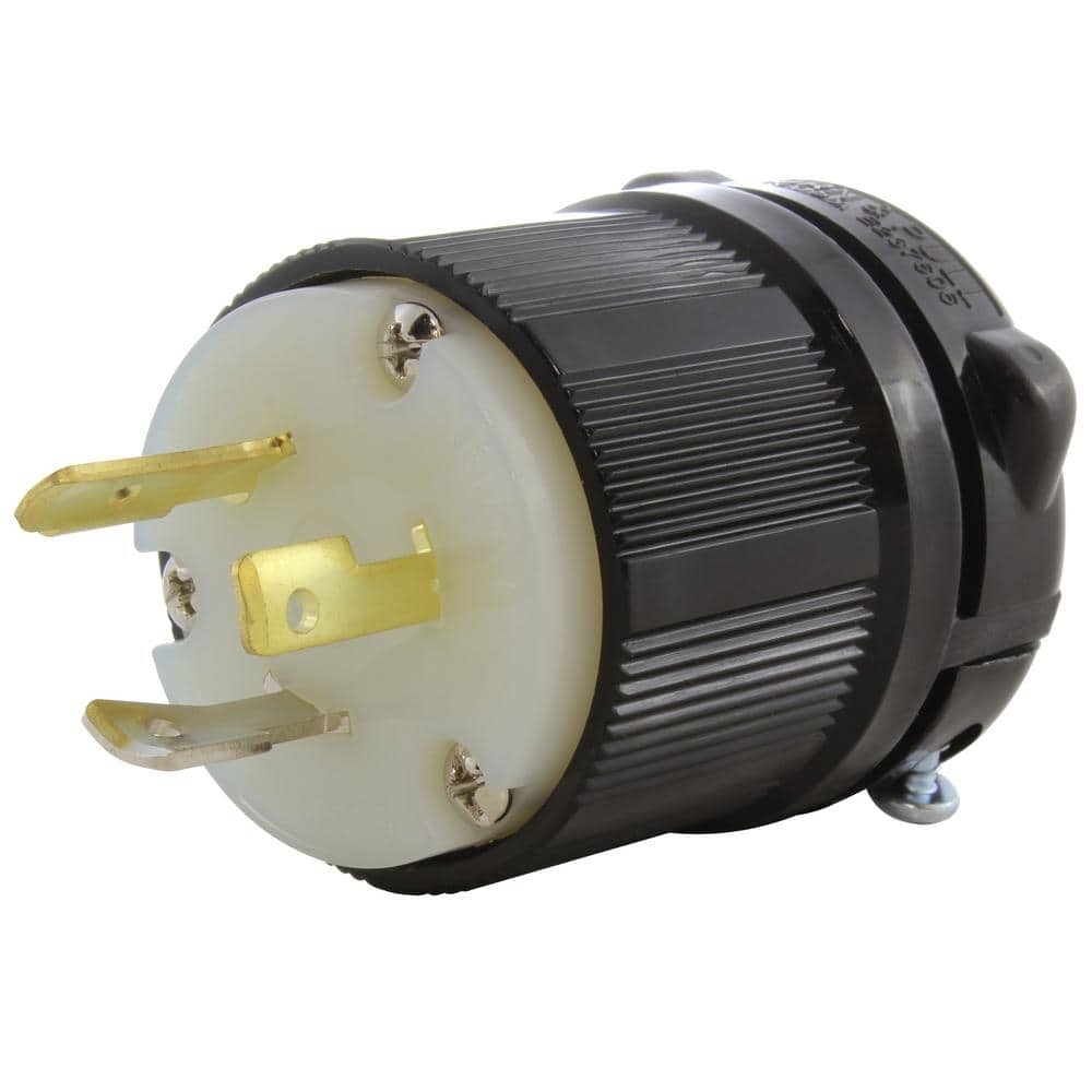 AC WORKS NEMA 20 Amp 277 Volt 3 Prong Locking Male Plug With UL C UL Approval ASL720P BK The Home Depot