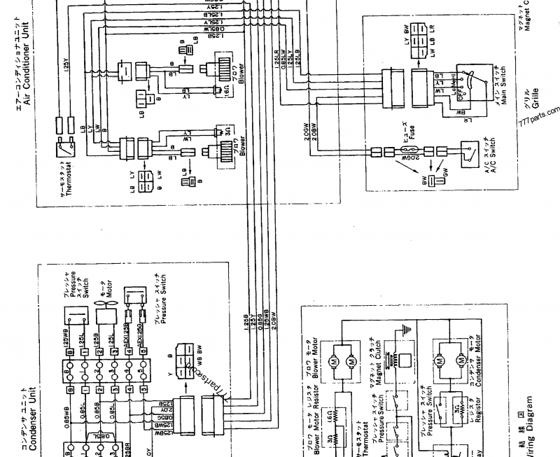 AIR CONDITIONER WIRING DIAGRAM FOR ROPS CAB 15001 16486 Bulldozer Komatsu D75S 5 777parts