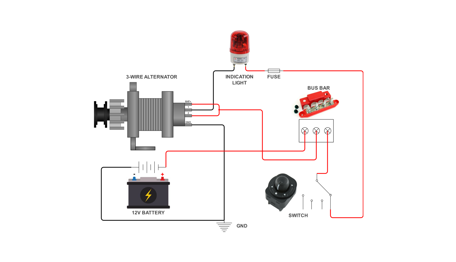 Alternator Wiring Diagram Example Free And Editable