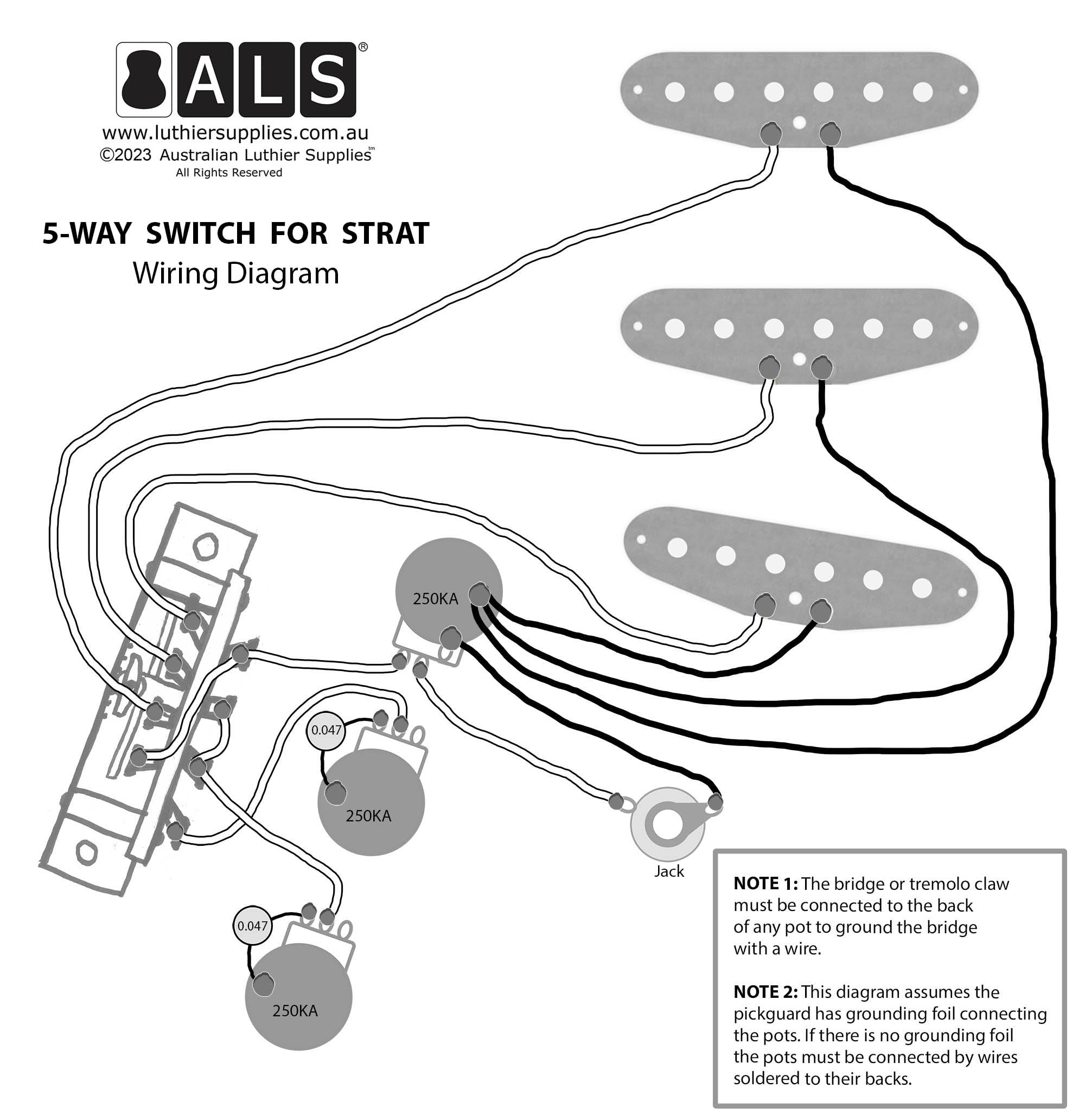 Amazon ALS 5 Way Switch For Strat Includes Wiring Diagram Made In Korea Musical Instruments
