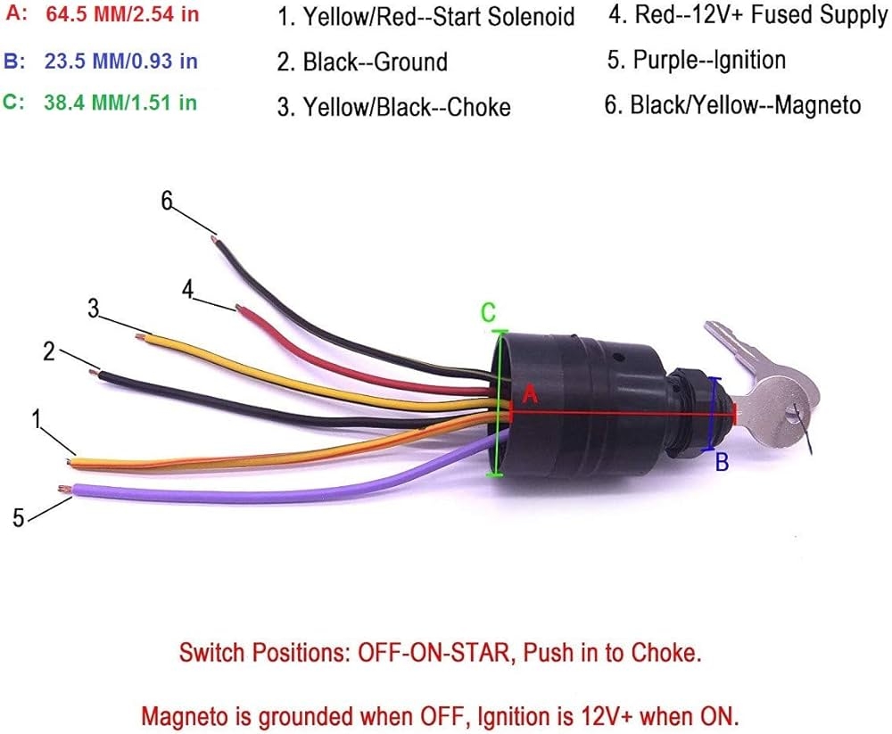 Boat Engine Ignition Switch For Mercury Outboard Motor Control Box 3 Position 6 Wire MP41070 2 87 17009A2 Amazon in Sports Fitness U0026 Outdoors