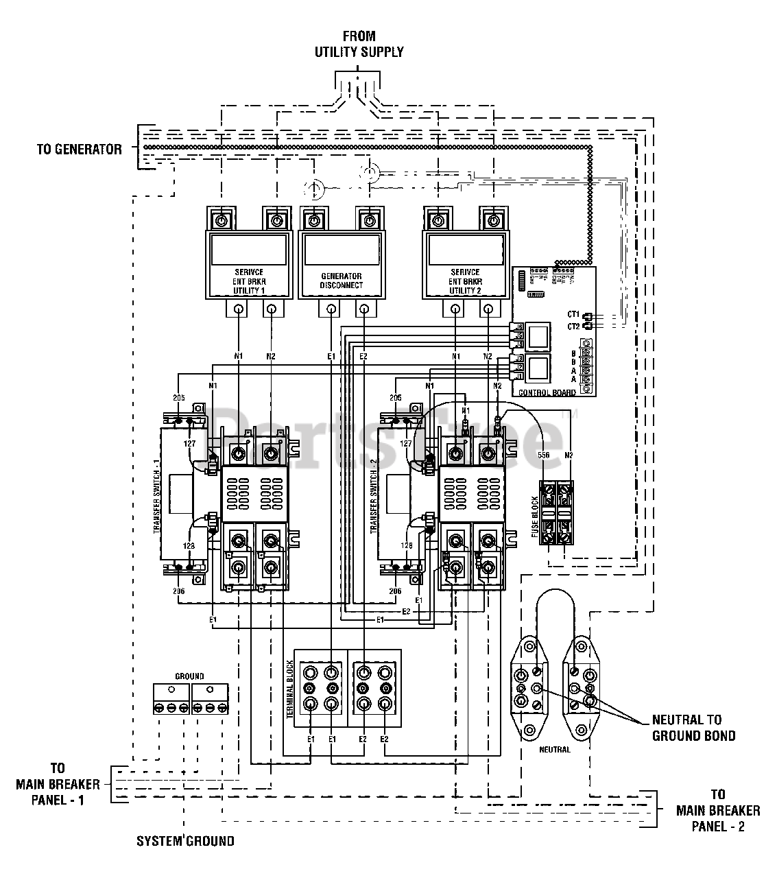 Briggs U0026 Stratton 071058 0 Briggs U0026 Stratton Dual 200 Amp Split 200 Amp Automatic Transfer Switch ACCM Wiring Diagram Transfer Switch 315542WD Parts Lookup With Diagrams PartsTree