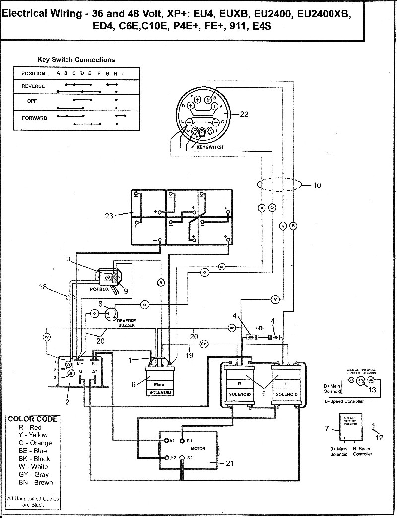 Columbia Par Car Golf Cart Wiring Diagram 36 48 Volts Cartaholics Golf Cart Forum