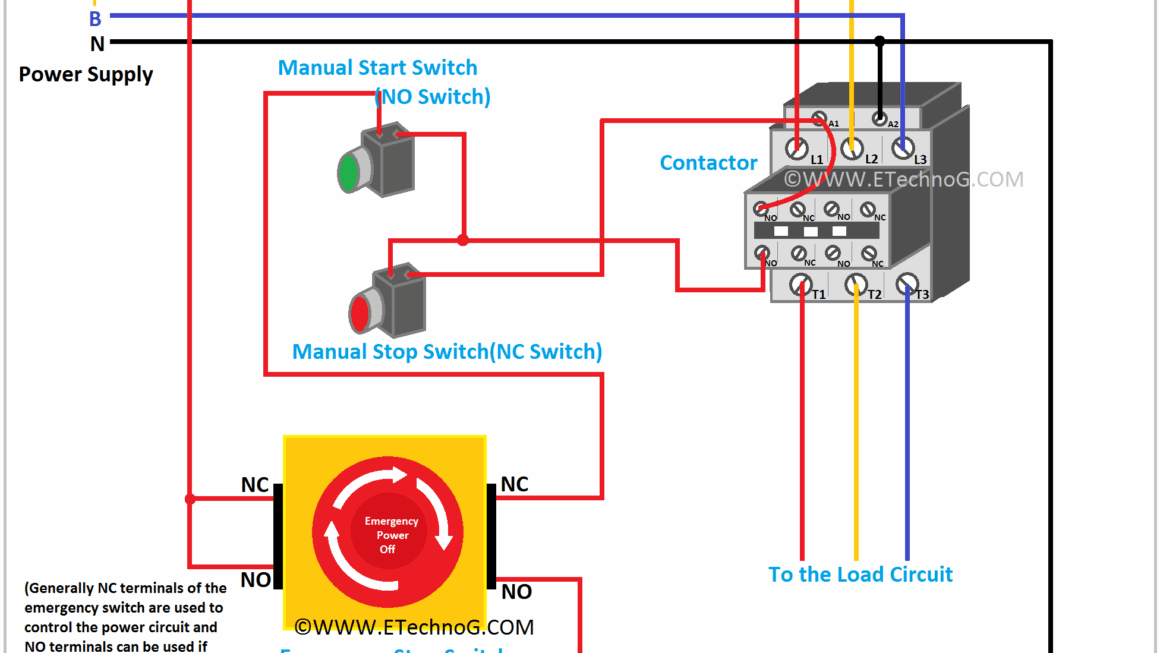 Emergency Stop Button Switch Wiring Diagram And Connection ETechnoG