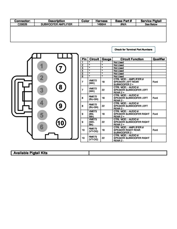 Subwoofer Ford Factory Amplifier Wiring Diagram