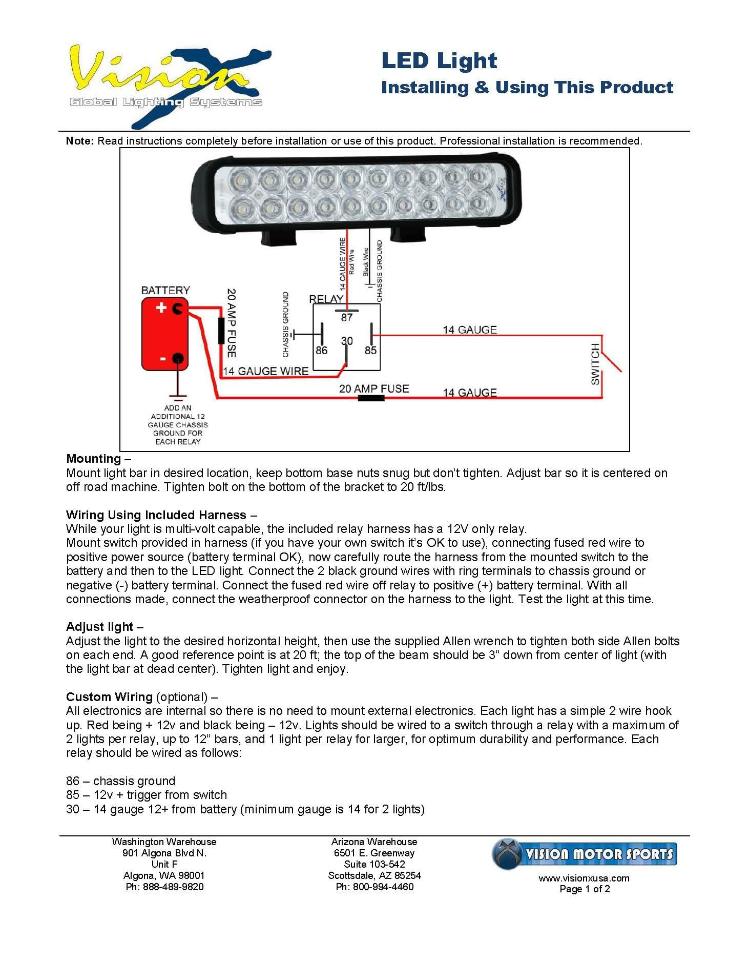 Generic LED Light Installation Instructions Vision X USA
