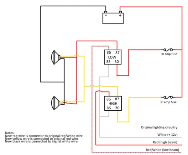 Headlight High Beam Low Beam Wiring Diagram