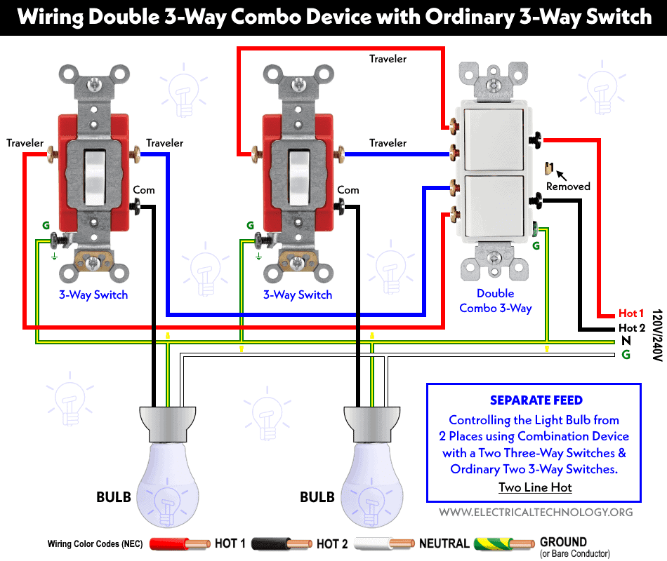 How To A Wire Double 3 Way Combination Switch Device 