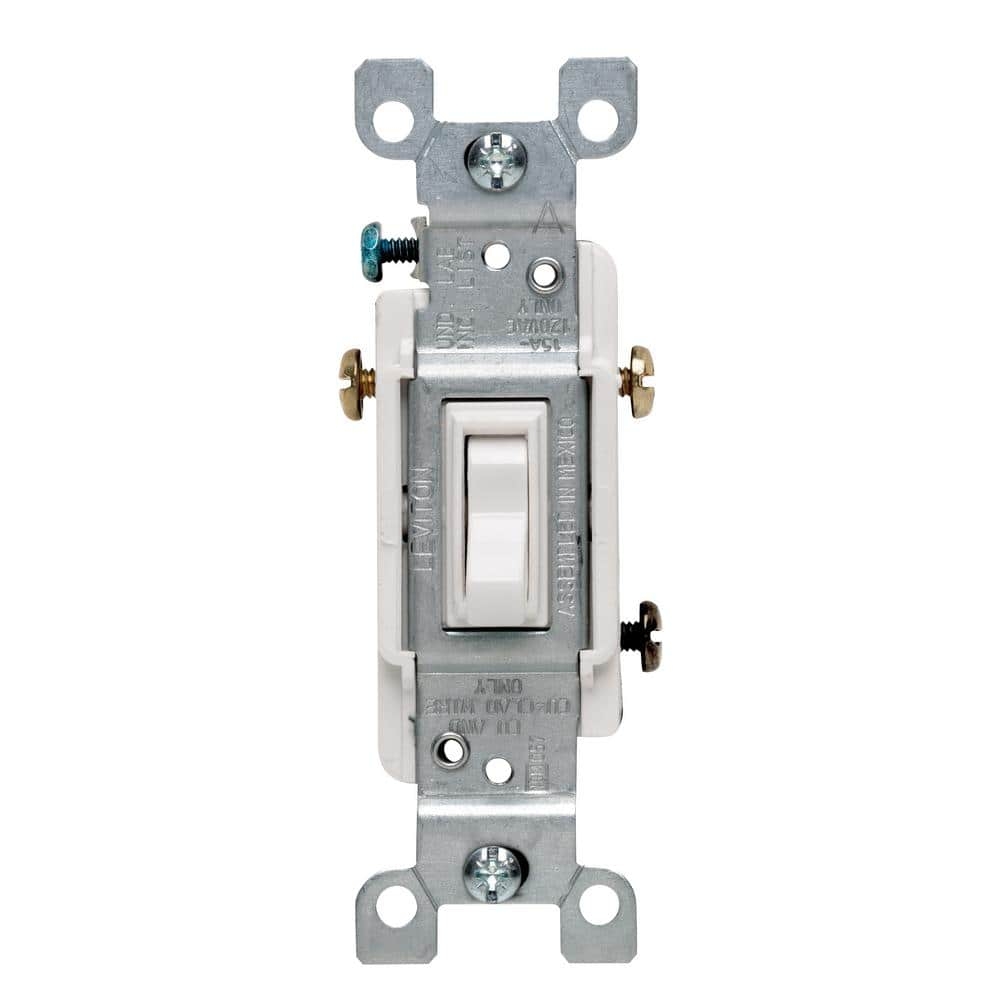 Leviton 15 Amp 3 Way Toggle Switch White 1453 2W R62 01453 02W The Home Depot Leviton 15 Amp 3 Way Toggle Switch White 1453 2W R62 01453 02W The Home Depot