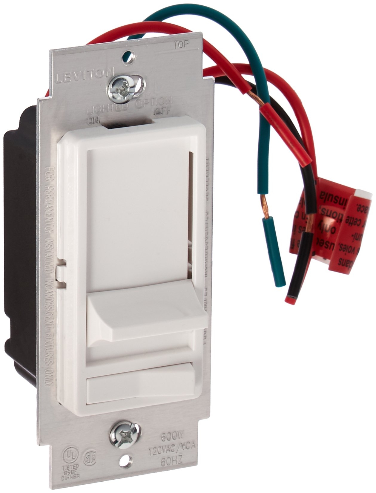 Leviton 6633 PLW Decora 3 Way Slide Dimmer With Preset Lighted Pad Option White Wall Dimmer Switches Amazon Leviton 6633 PLW Decora 3 Way Slide Dimmer With Preset Lighted Pad Option White Wall Dimmer Switches Amazon