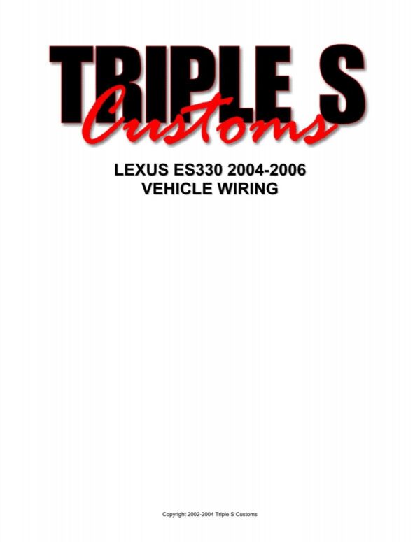 2004-2007 Lexus Es330 Wiring Diagram