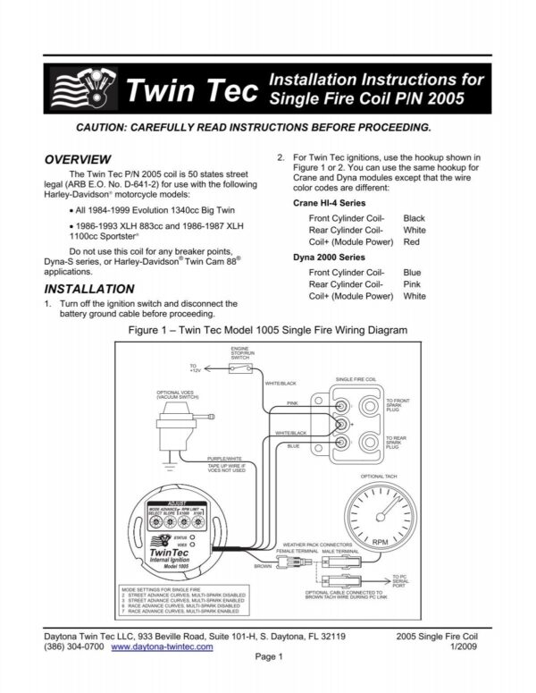 Harley Single Fire Coil Wiring Diagram