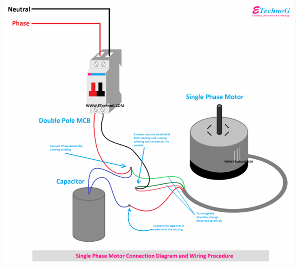 Wiring Diagram Motor 1 Phase