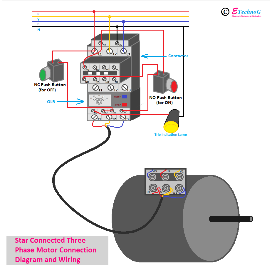 Three Phase Motor Connection Diagram And Wiring Procedure ETechnoG