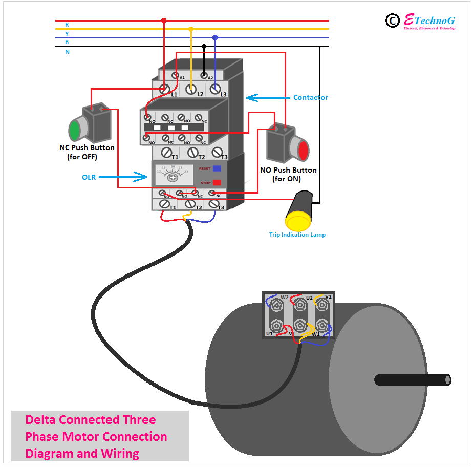 Three Phase Motor Connection Diagram And Wiring Procedure ETechnoG