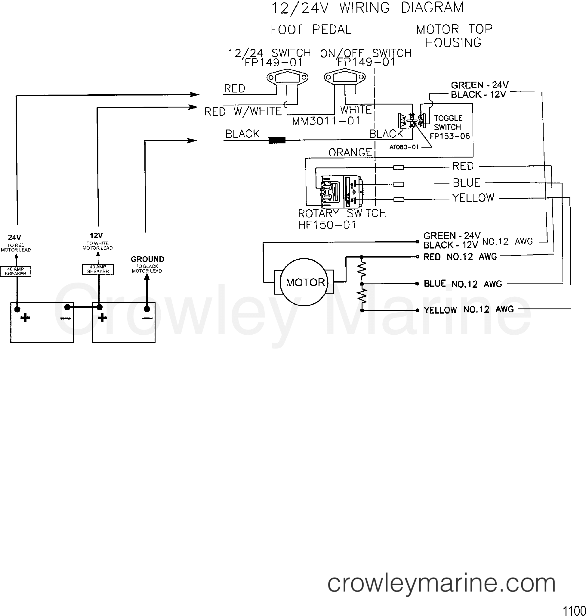 WIRE DIAGRAM MODEL 667 24 VOLT 1999 Electric Trolling Motor WIRE DIAGRAM MODEL 667 24 VOLT 1999 Electric Trolling Motor
